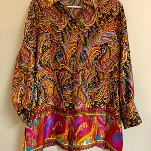 ZARA multicolor satin effect dress shirt